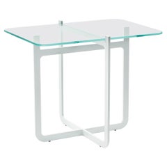Clip Coffee Table High, Welded Lacquered Metal and Glass by Nendo