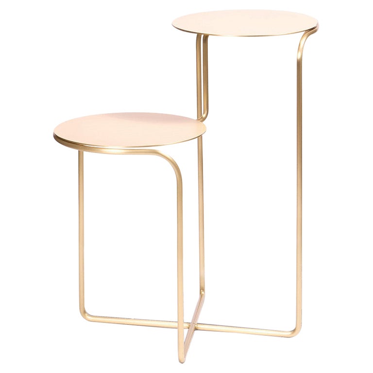 Bistable Aureo Contemporary Brass Side Table Made in Italy by LapiegaWD