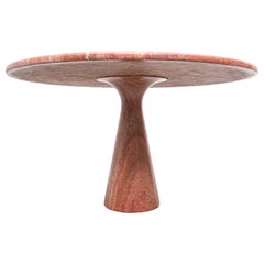 Mid-Century Red Travertine Dining Table by Angelo Mangiarotti, Italy, 1970s