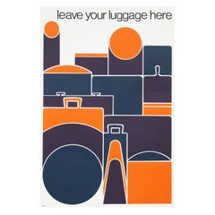 1960s Luggage Abstract Pop Art Travel Poster for British Transport