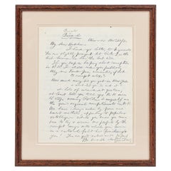 Framed Letter from the 1880s