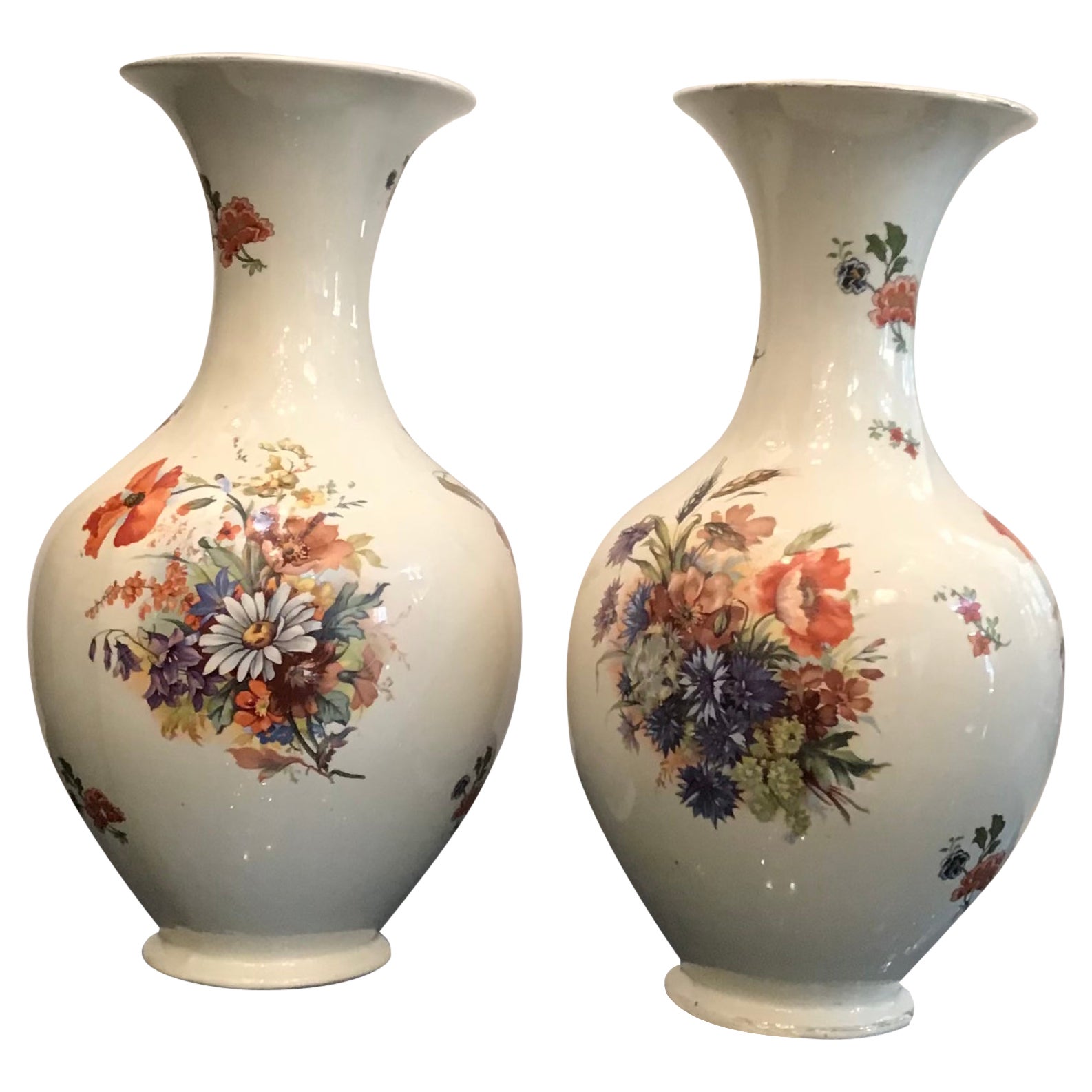 Laveno Couple Vases Ceramic, 1930, Italy For Sale