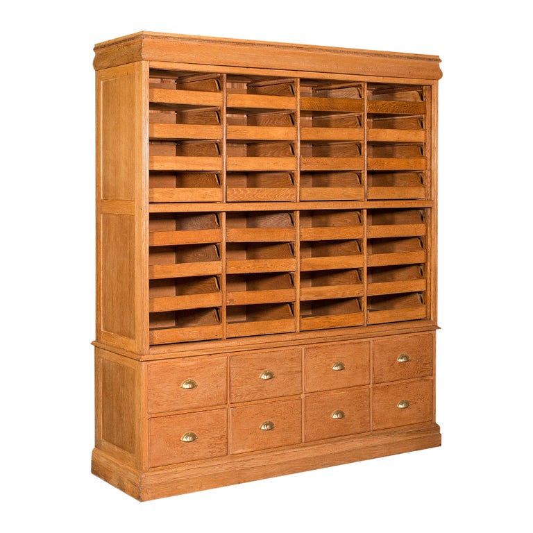 Very Large Antique Haberdashery Cabinet, Oak, Collector, Shop, Rack, Edwardian For Sale