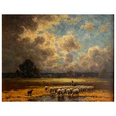 Chaigneau Paul '1879-1938' "The herd" Panel