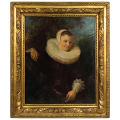 Niederländisches Porträt des 20. Jahrhunderts, gerahmt mit einer Frau in einer Hülle und einer Rüsche