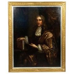 18th Century English Georgian Nobleman Oil Portrait Framed