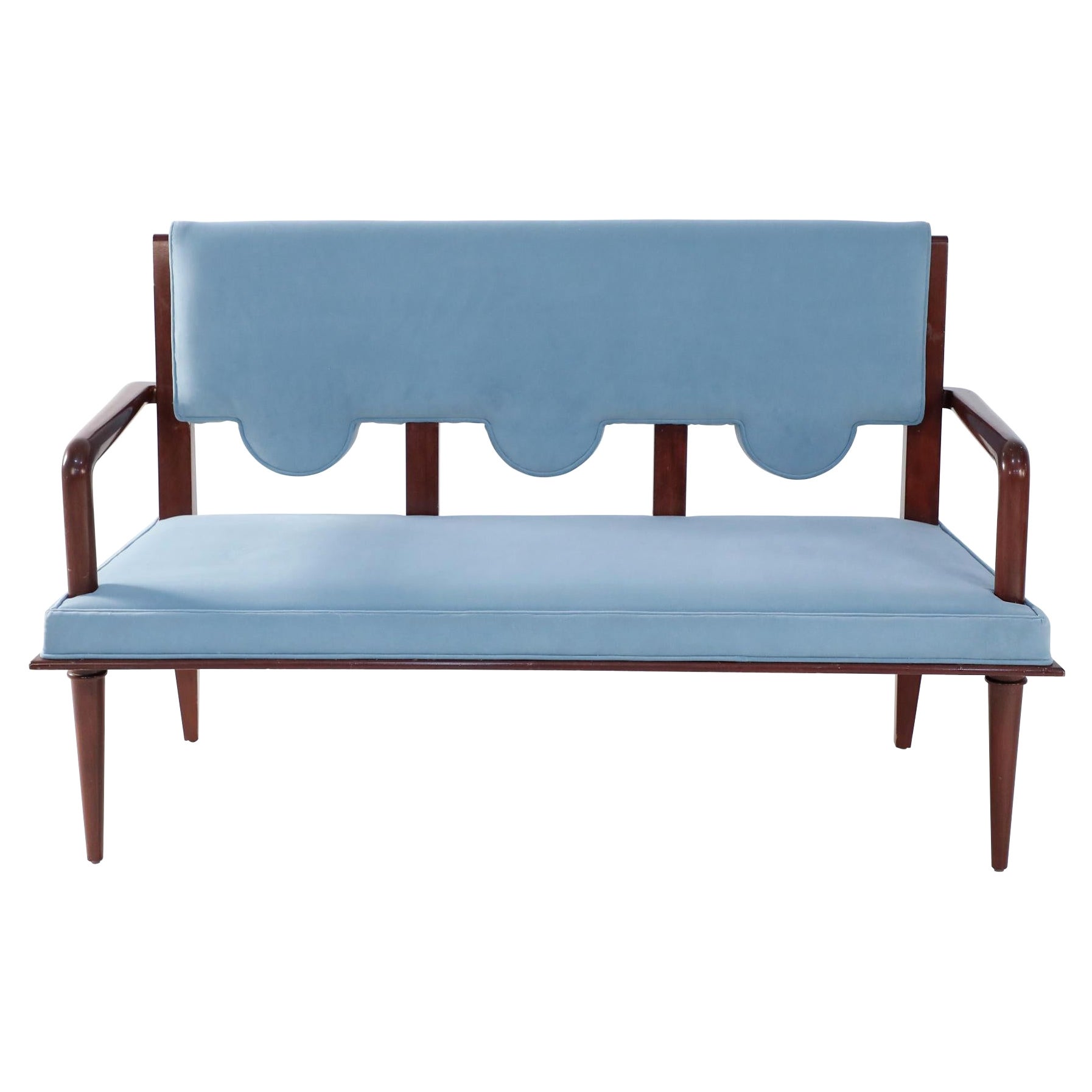 MidCentury Modern Upholstered Loveseat at 1stDibs