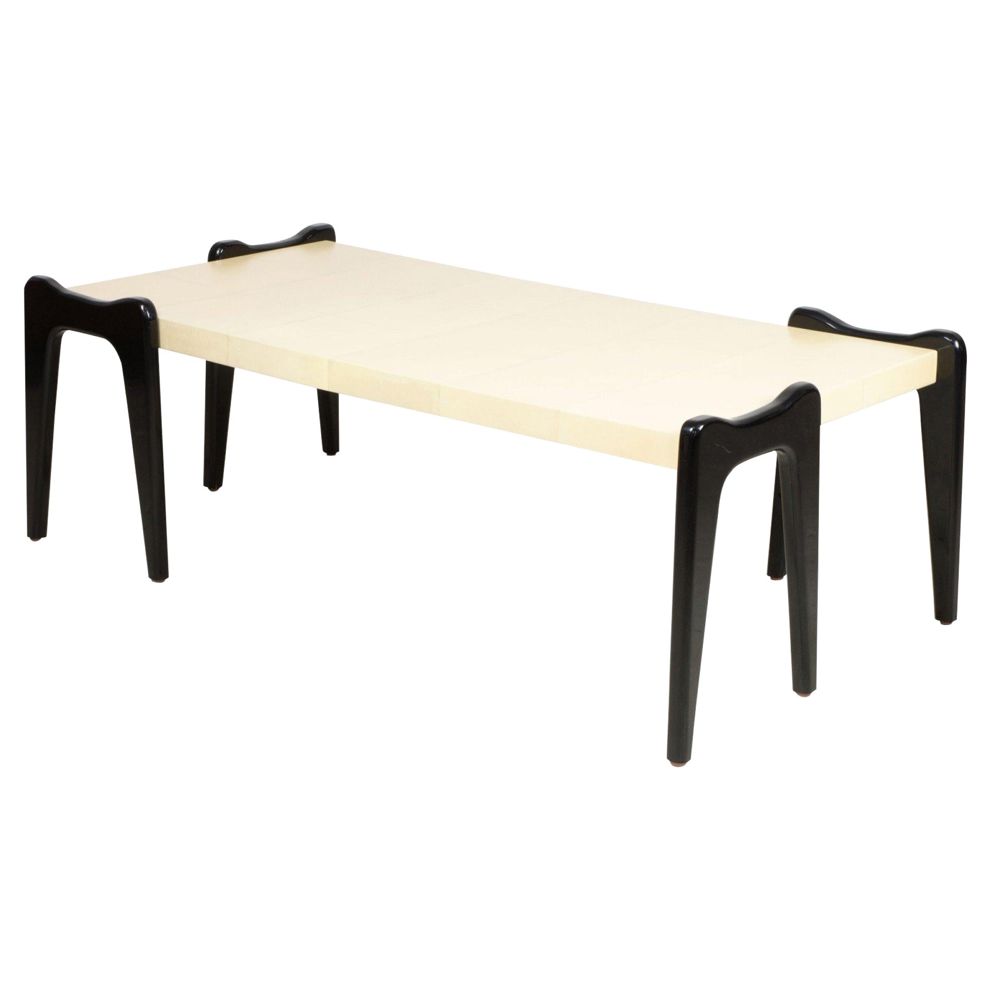 Italian Mid-Century Style Parchment Veneer Coffee Table 'Manner of Ico Parisi' For Sale