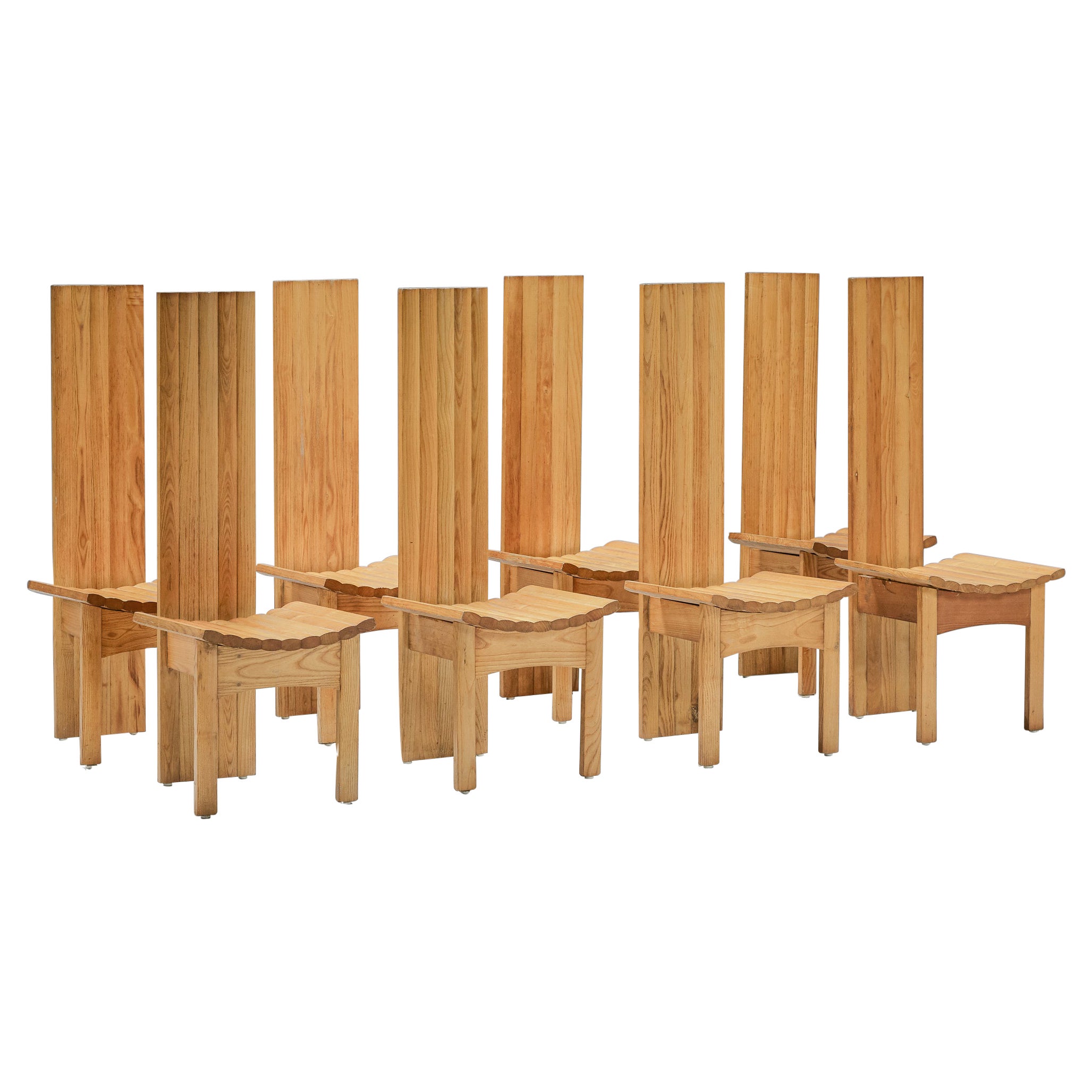 Wooden High Back Dining Chairs