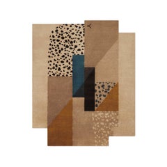 Art Deco 2 Brown, Wool Rug in Scandinavian Design