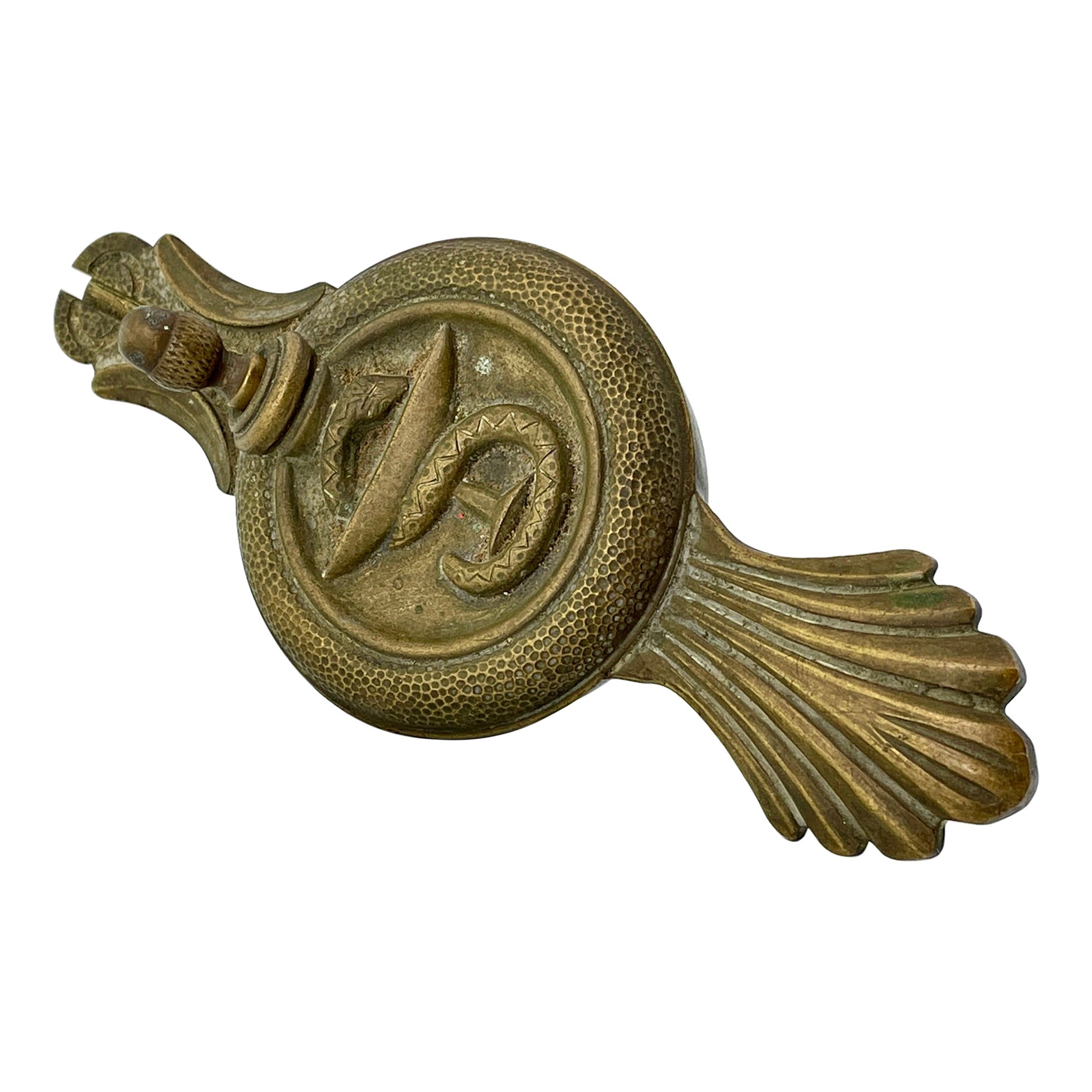 1930s Bronze Cigar Lighter Siegfried DDD Hygieia Snake Martini Glass Paperweight For Sale