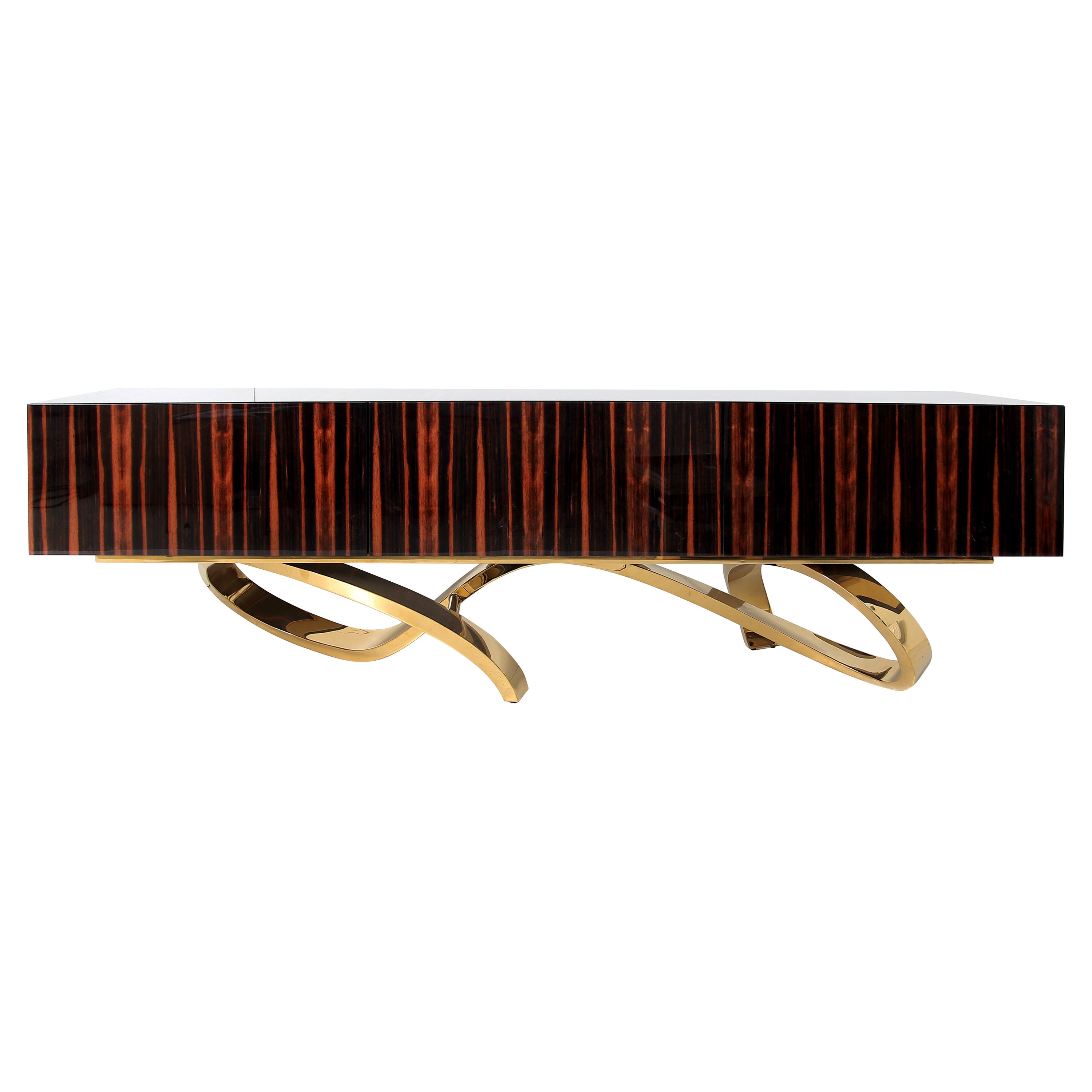 Contemporary Penance Sideboard or Console in Ebony Brass