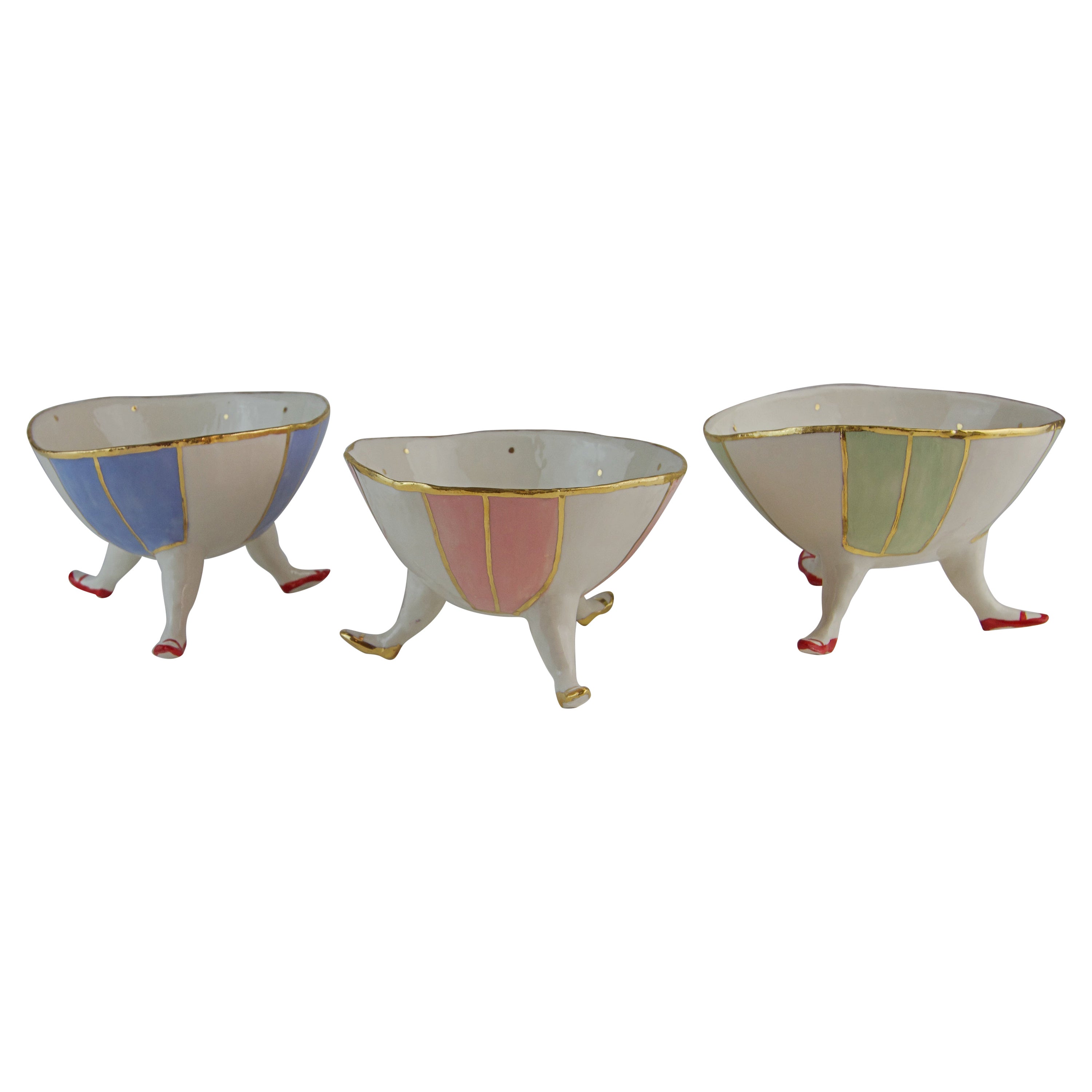 Alice in Wonderland Bowls, Handmade in Italy, Luxury Gold Design, 2021