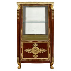Antique French Marble Topped Vitrine in the Empire Style