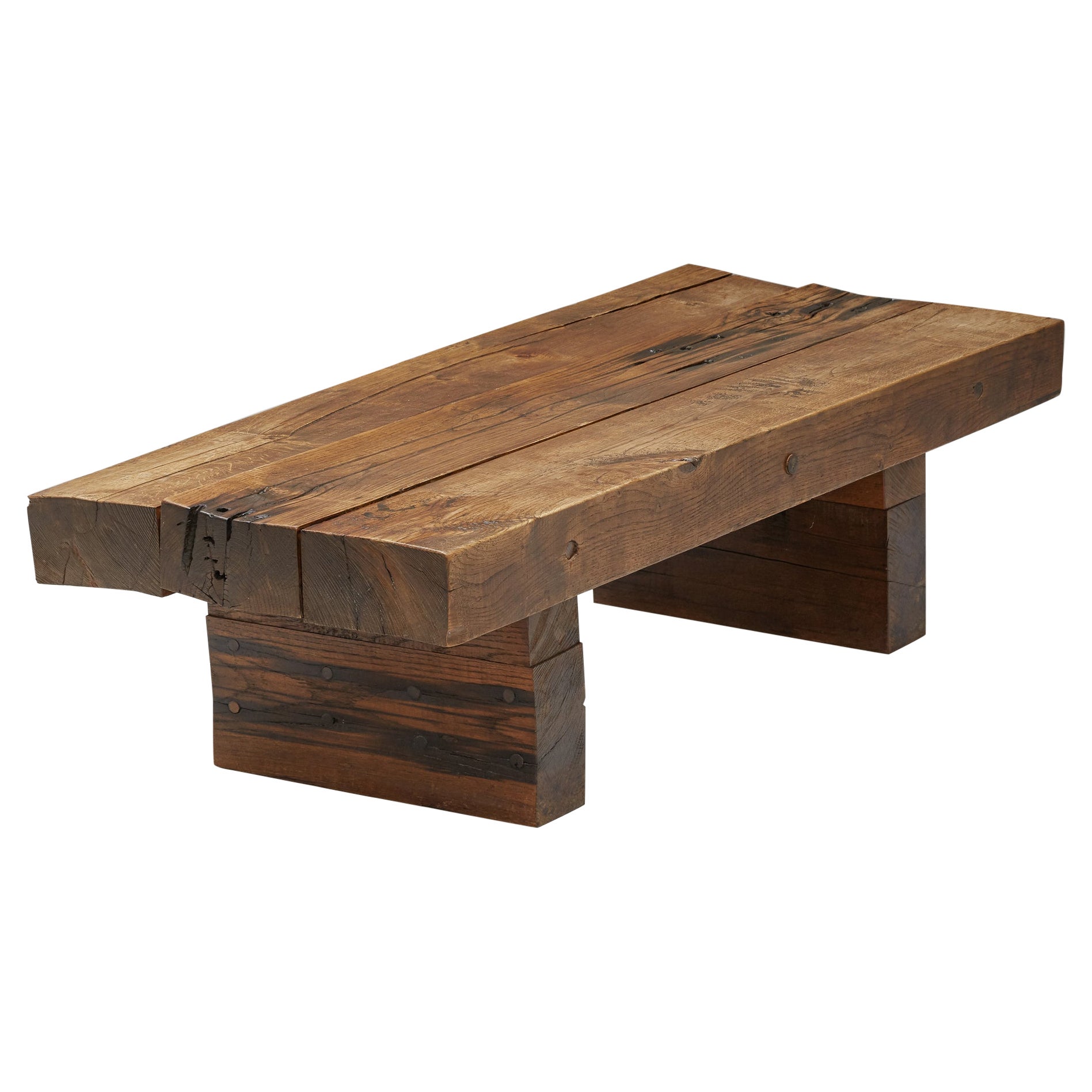 Rustic Wabi-Sabi Solid Wood Coffee Table