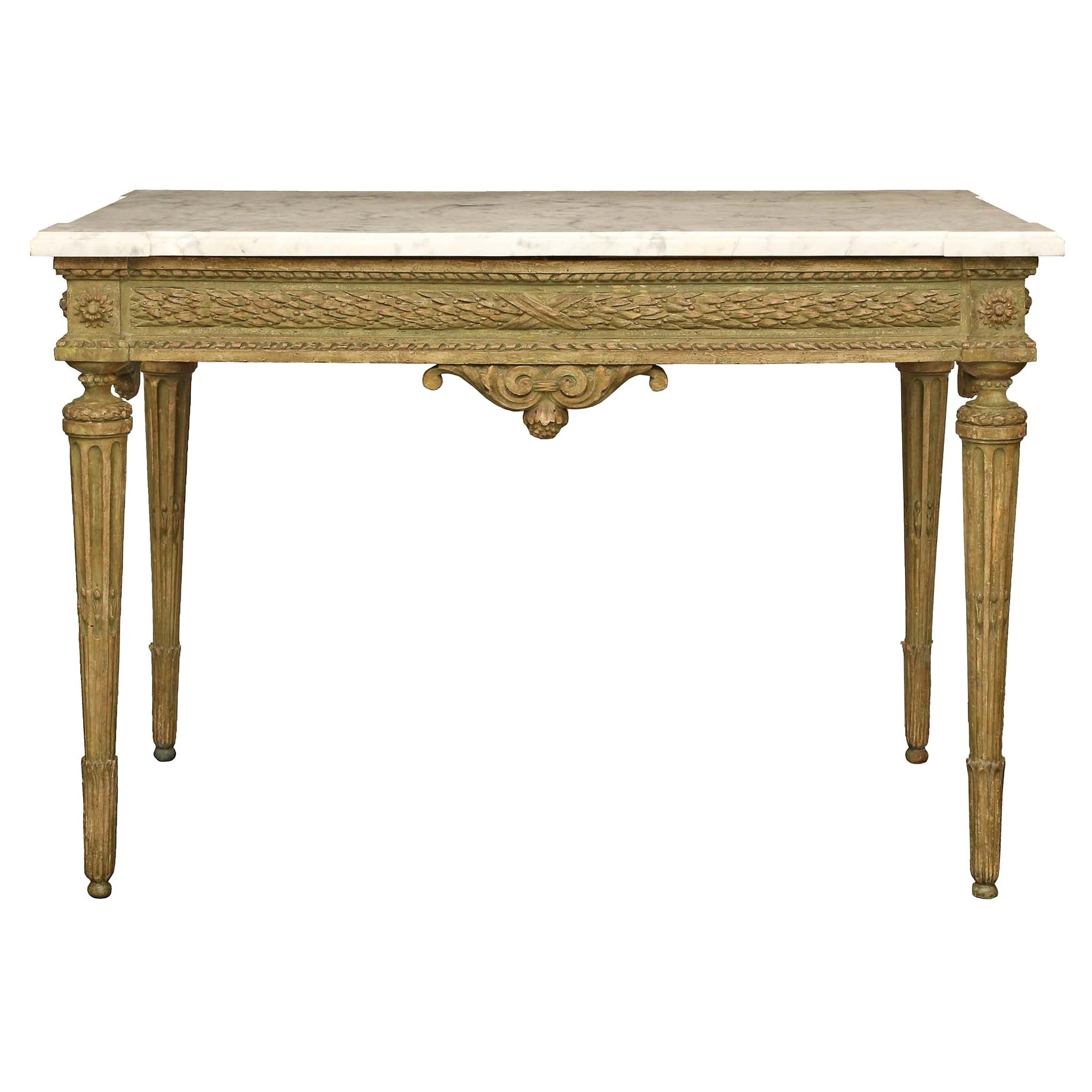 French 18th Century Louis XVI Period Patinated Center Table For Sale
