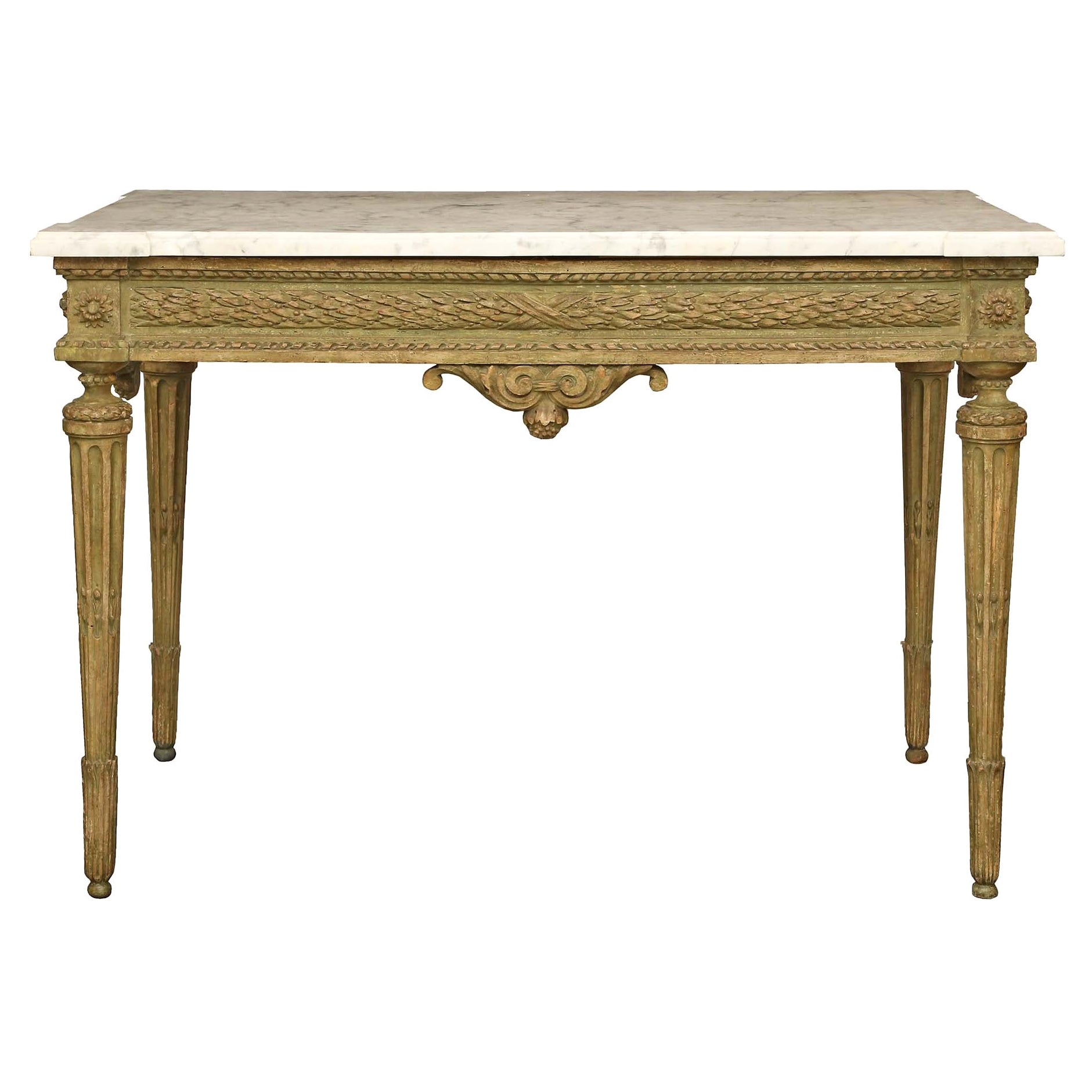 Table centrale patinée d'époque Louis XVI du 18ème siècle français