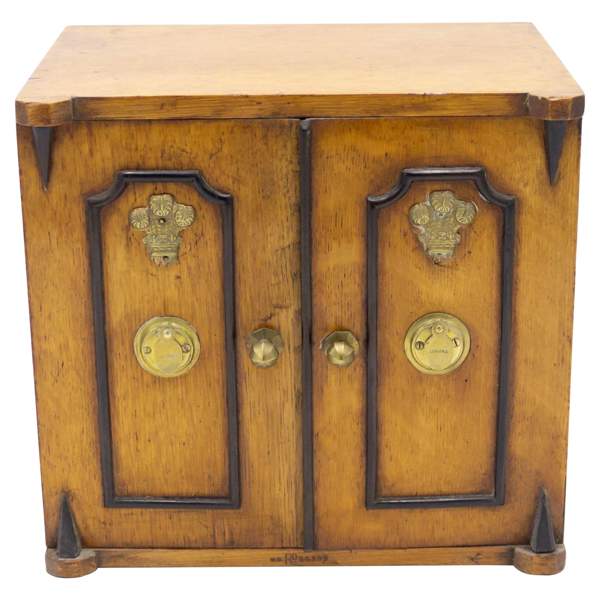 English Regency Oak Jewelry Cabinet For Sale