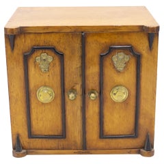 English Regency Oak Jewelry Cabinet