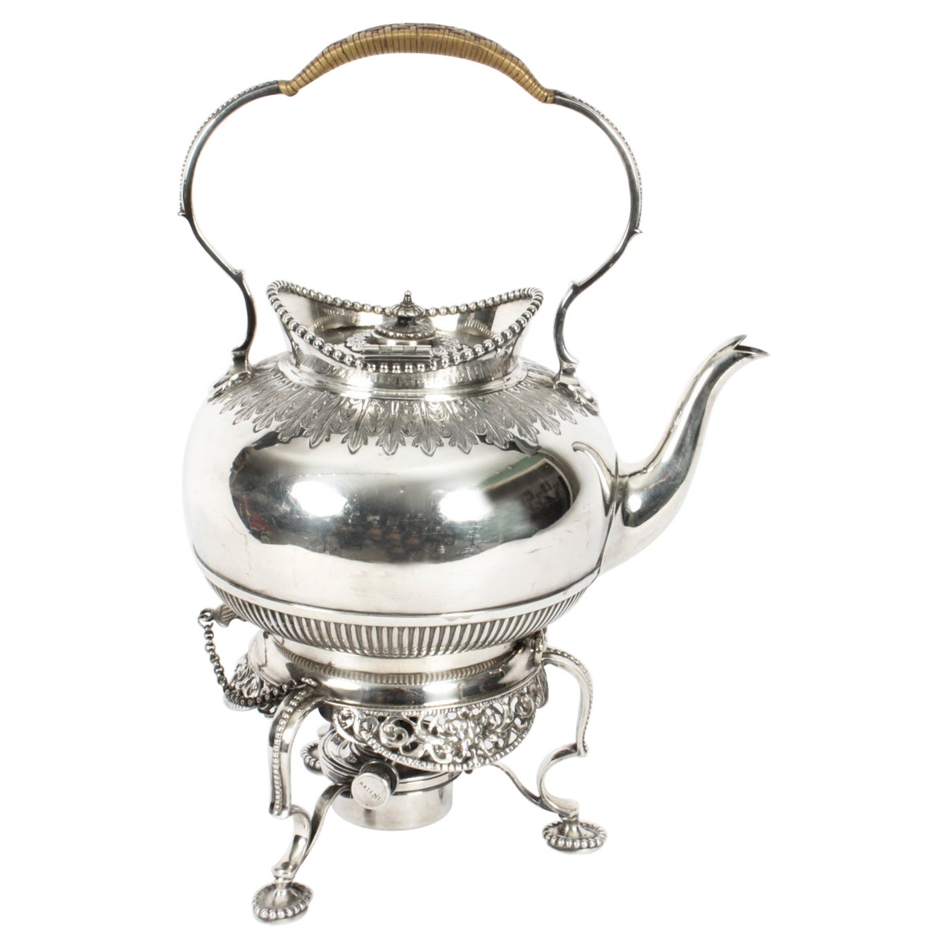 Antique Silver Plate Spirit Kettle on Stand by Elkington Dated 1845