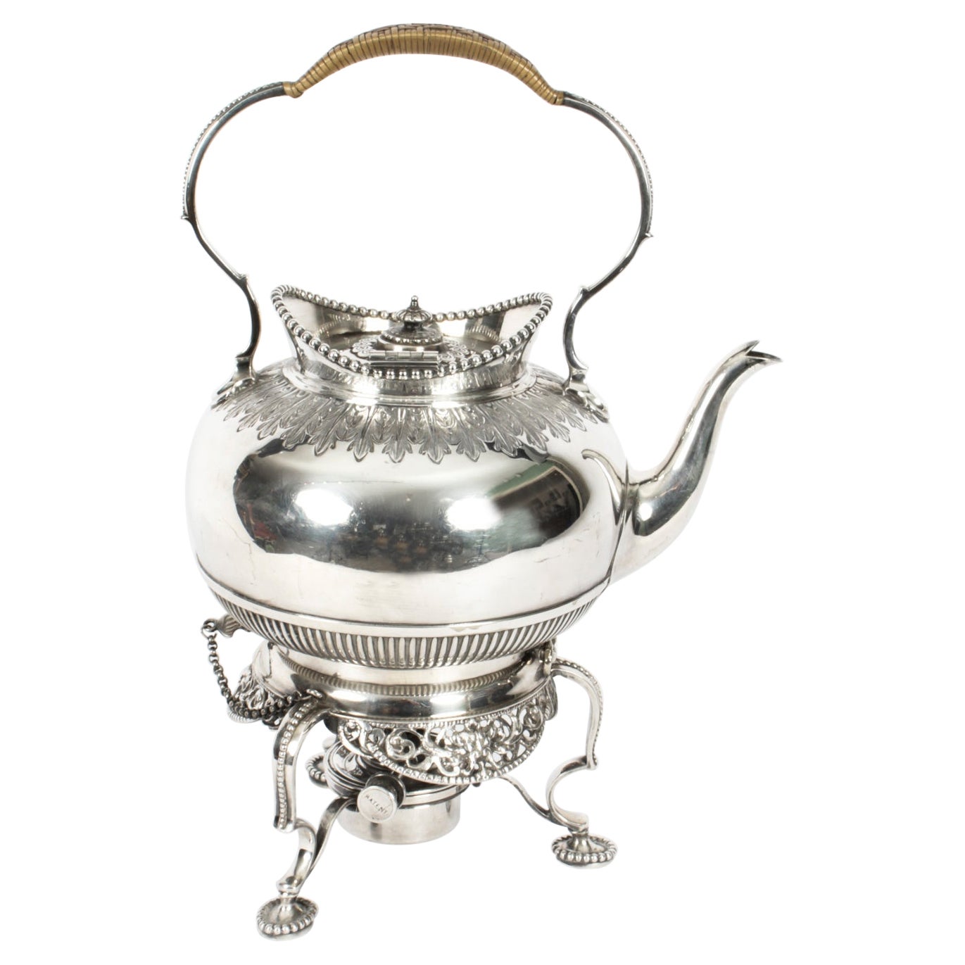 Antique Silver Plate Spirit Kettle on Stand by Elkington Dated 1845 19th C