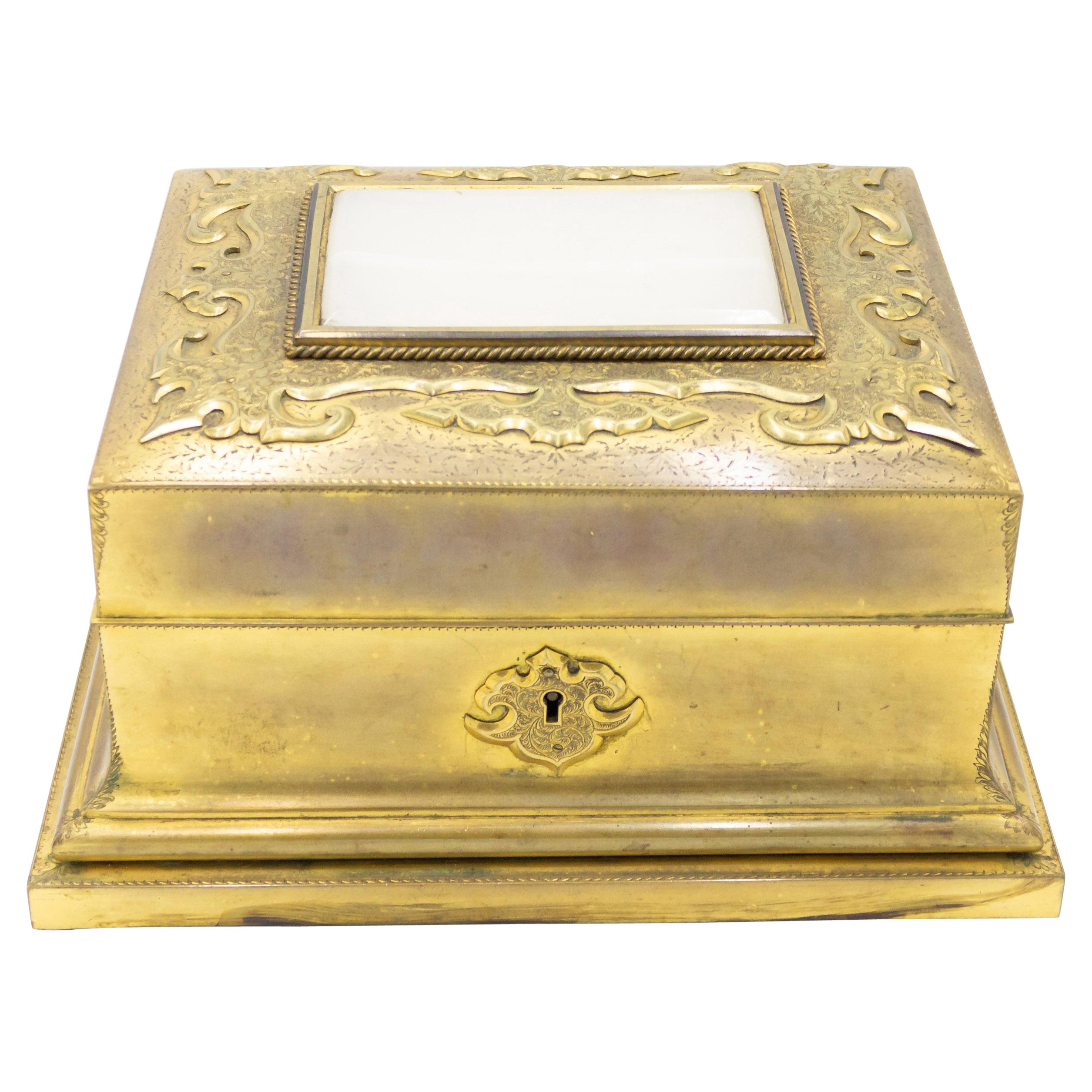 French Louis XVI Bronze Dore Box For Sale