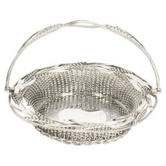 Antique Victorian Silver Plated Fruit Bread Basket 19th C