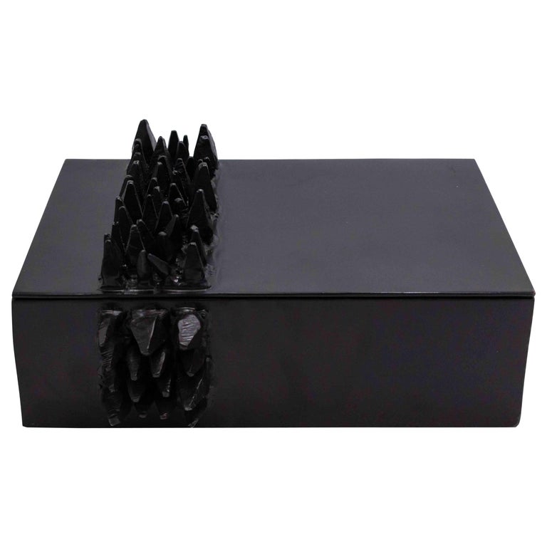 Brutalist-Style Metal Hinged Box at 1stDibs