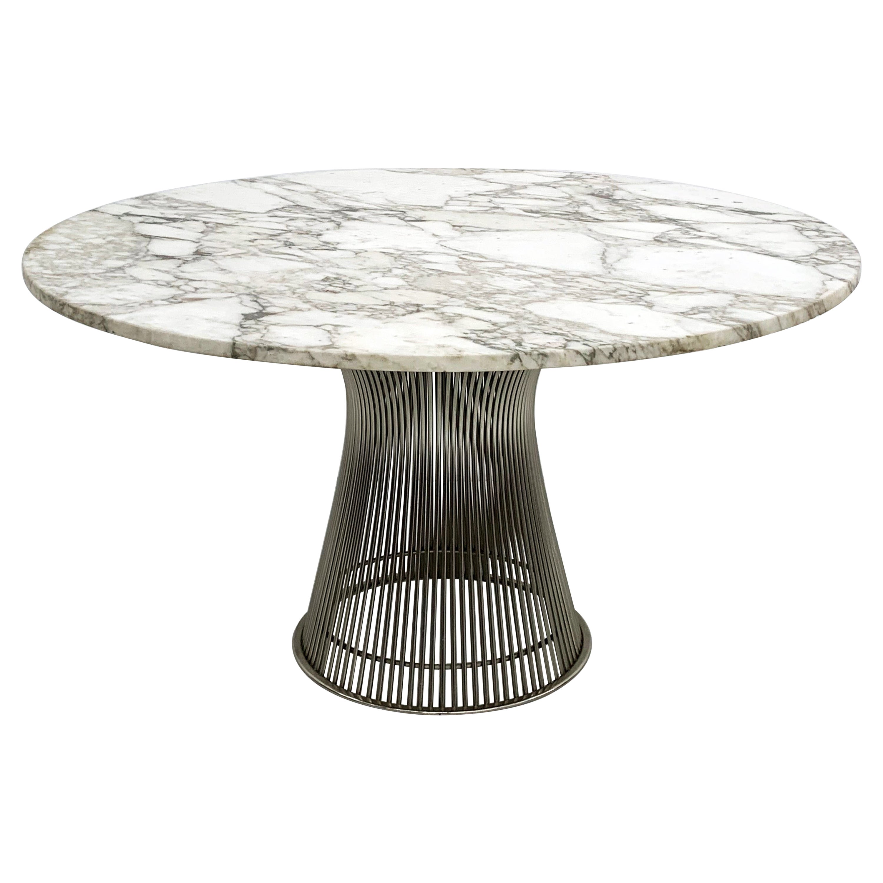 Warren Platner for Knoll Dining Table with Arabescato Marble Top