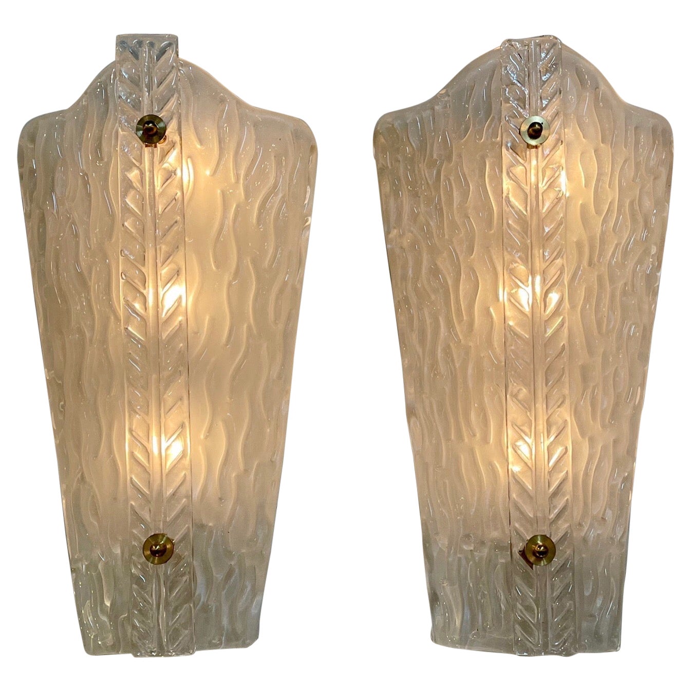 Pair of Modern Murano Glass Sconces For Sale