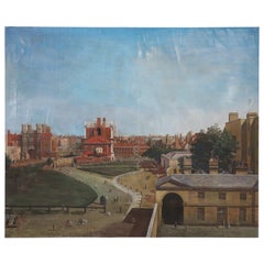 Piazza della città vista aerea Pittura a olio su tela