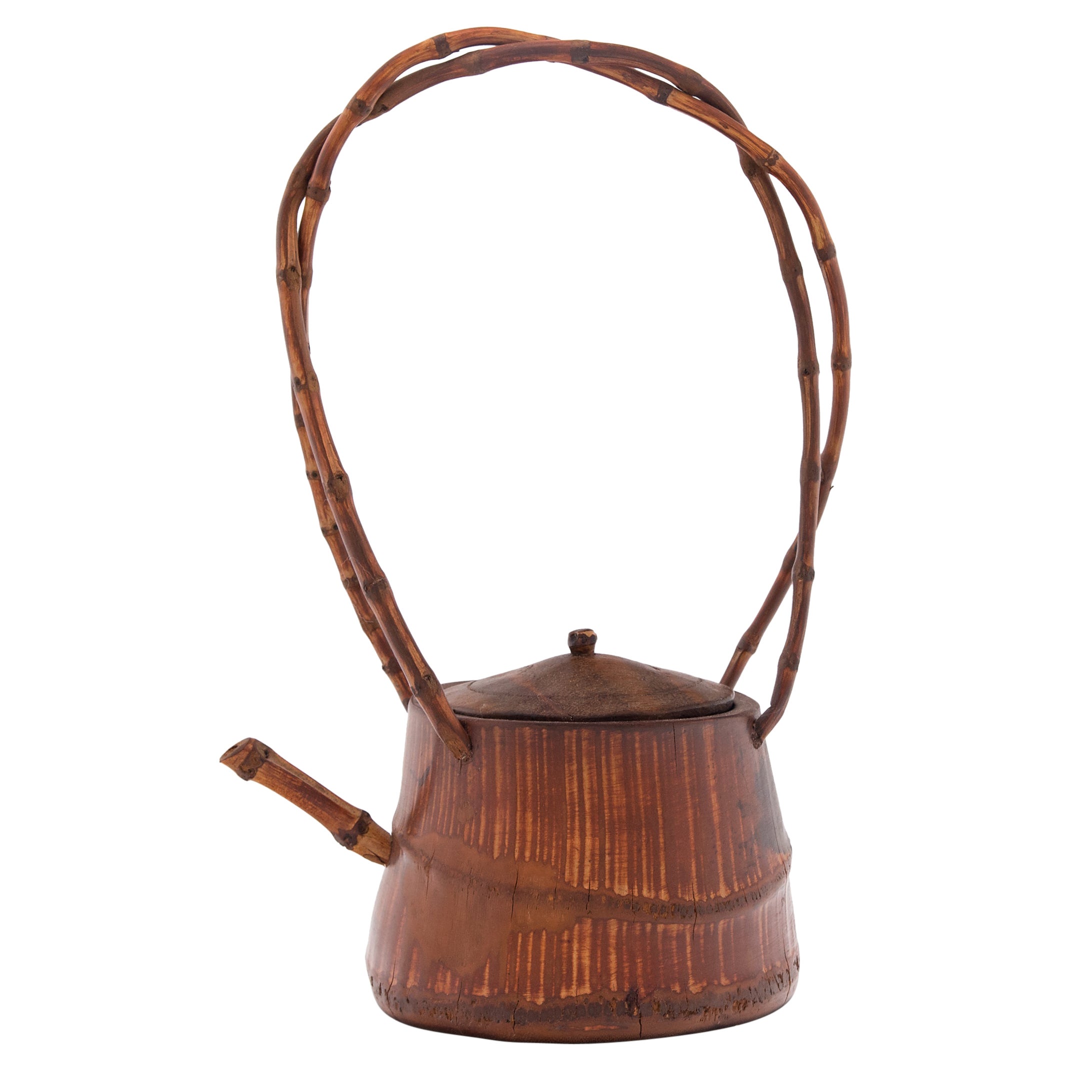 Chinese Bamboo Teapot with Arched Handle, c. 1900