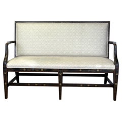 English Painted and Upholstered Bench