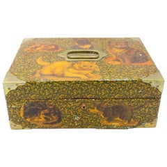 Used English Victorian Style Decoupage Cat Box