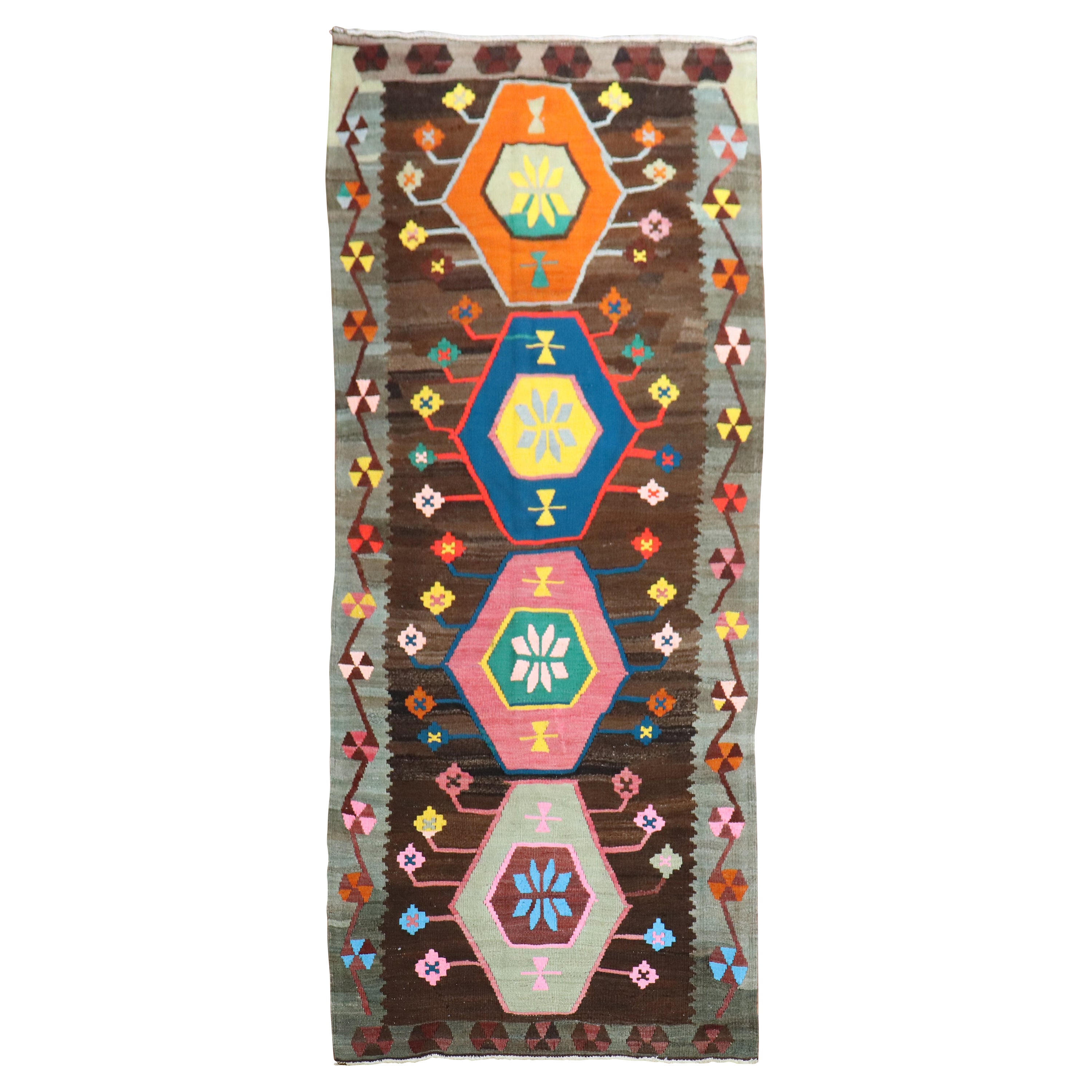 Tapis de couloir Kilim turc en vente