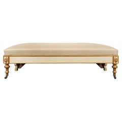 Italian 18th Century Louis XVI Period Patinated and Giltwood Bench