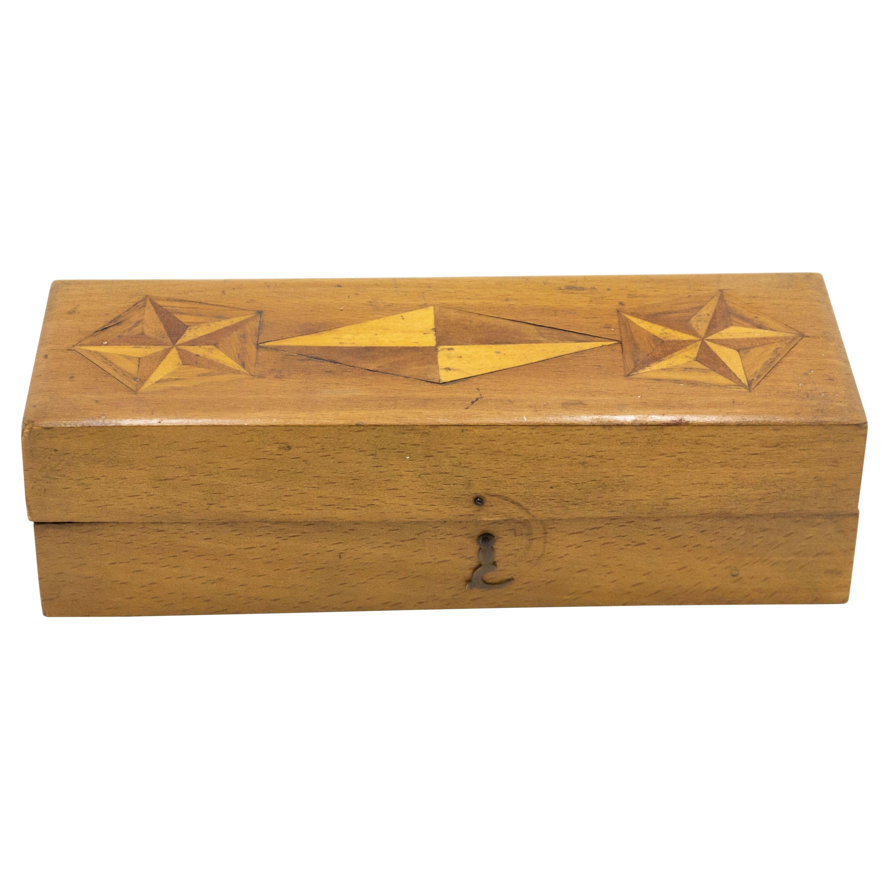 English Victorian Style Wood Inlaid Box