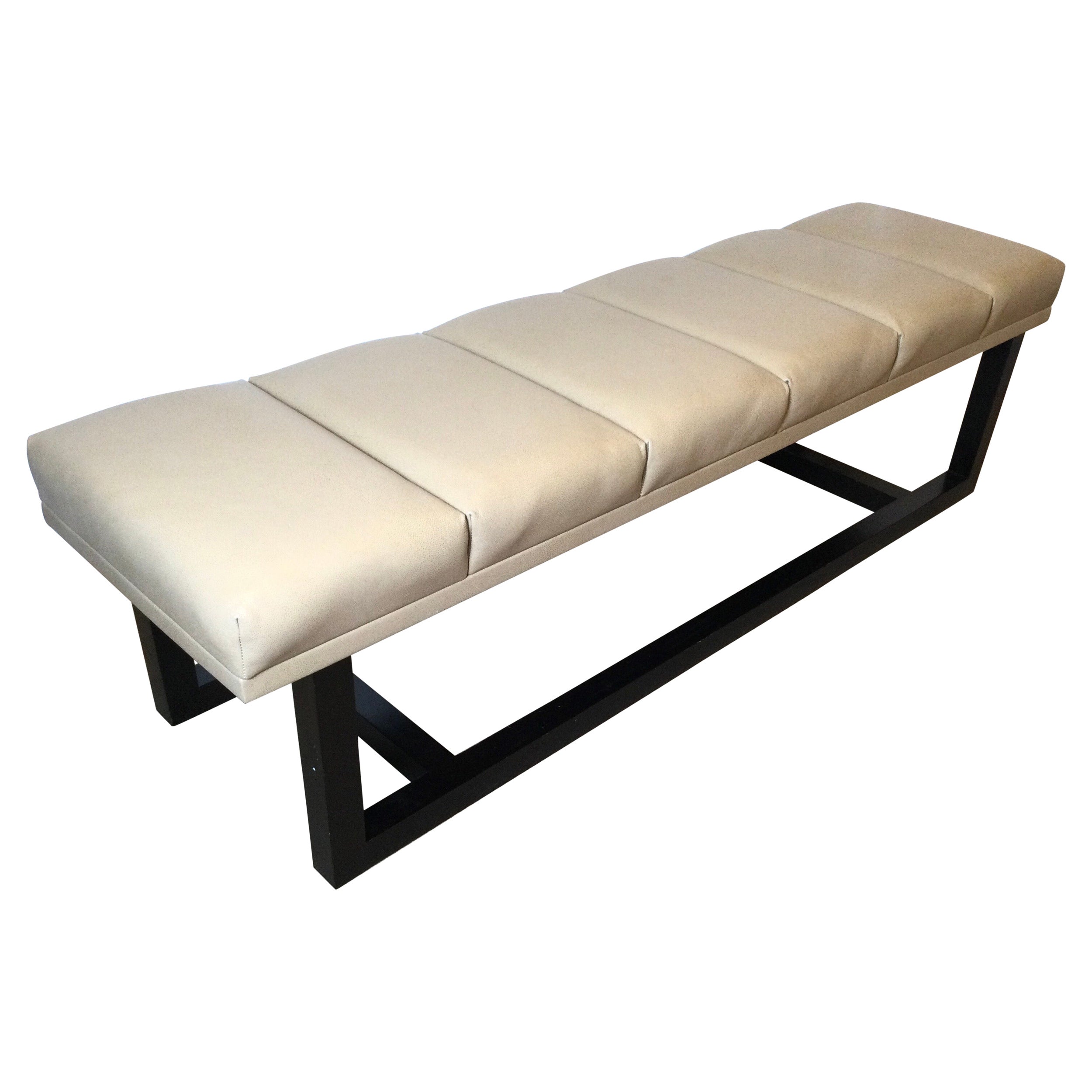 Late 20th Century Modern Style Leather Upholstered Bench