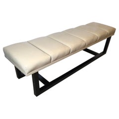 Late 20th Century Modern Style Leather Upholstered Bench