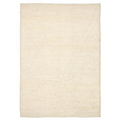 Nazmiyal Collection Ivory Geometric Modern Distressed Rug. 10 ft 1 in x14 ft 1in