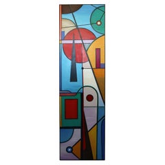 Contemporary Modern Framed William Conger Herald Large Abstract Painting 2000s