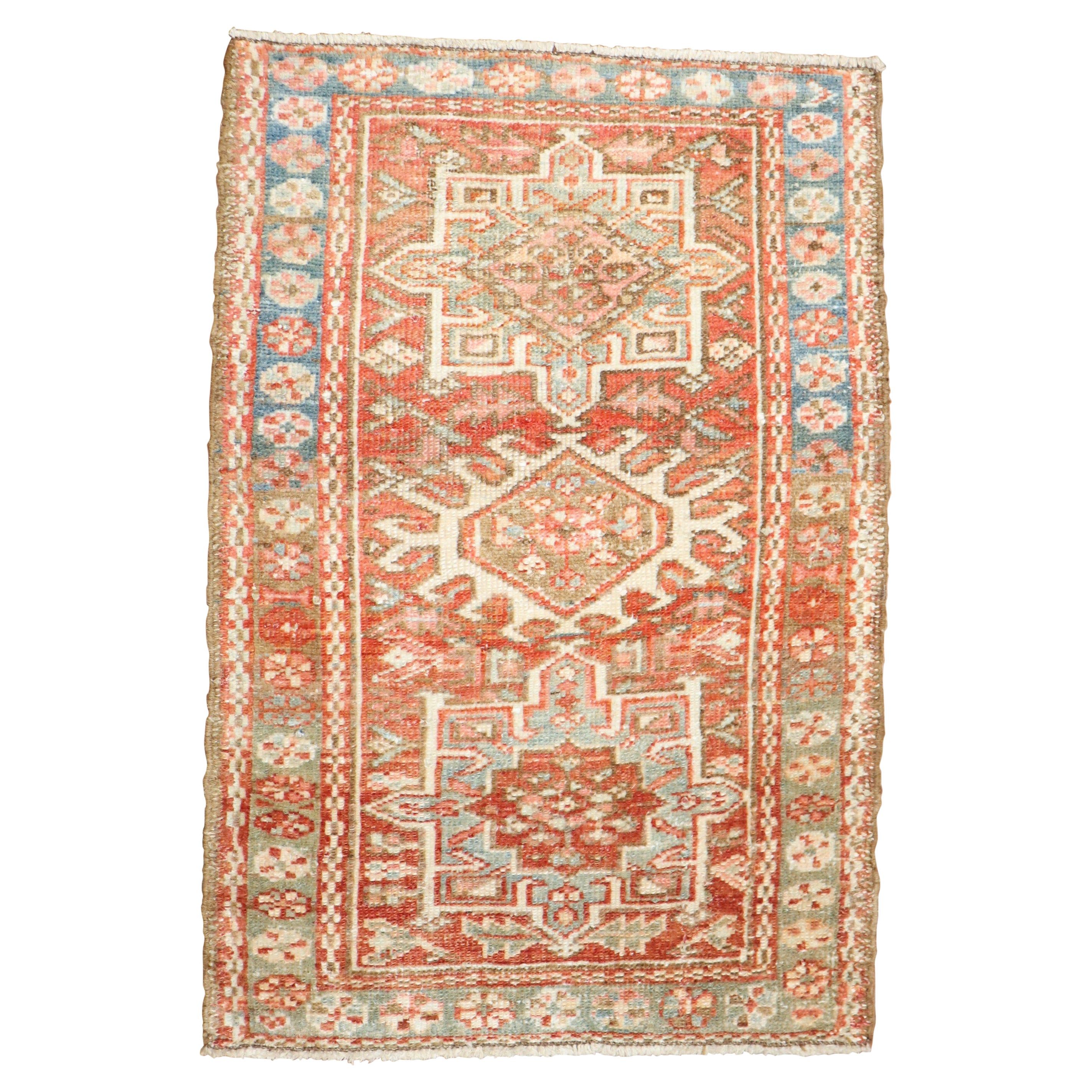 Mini Antique Persian Heriz Rug For Sale