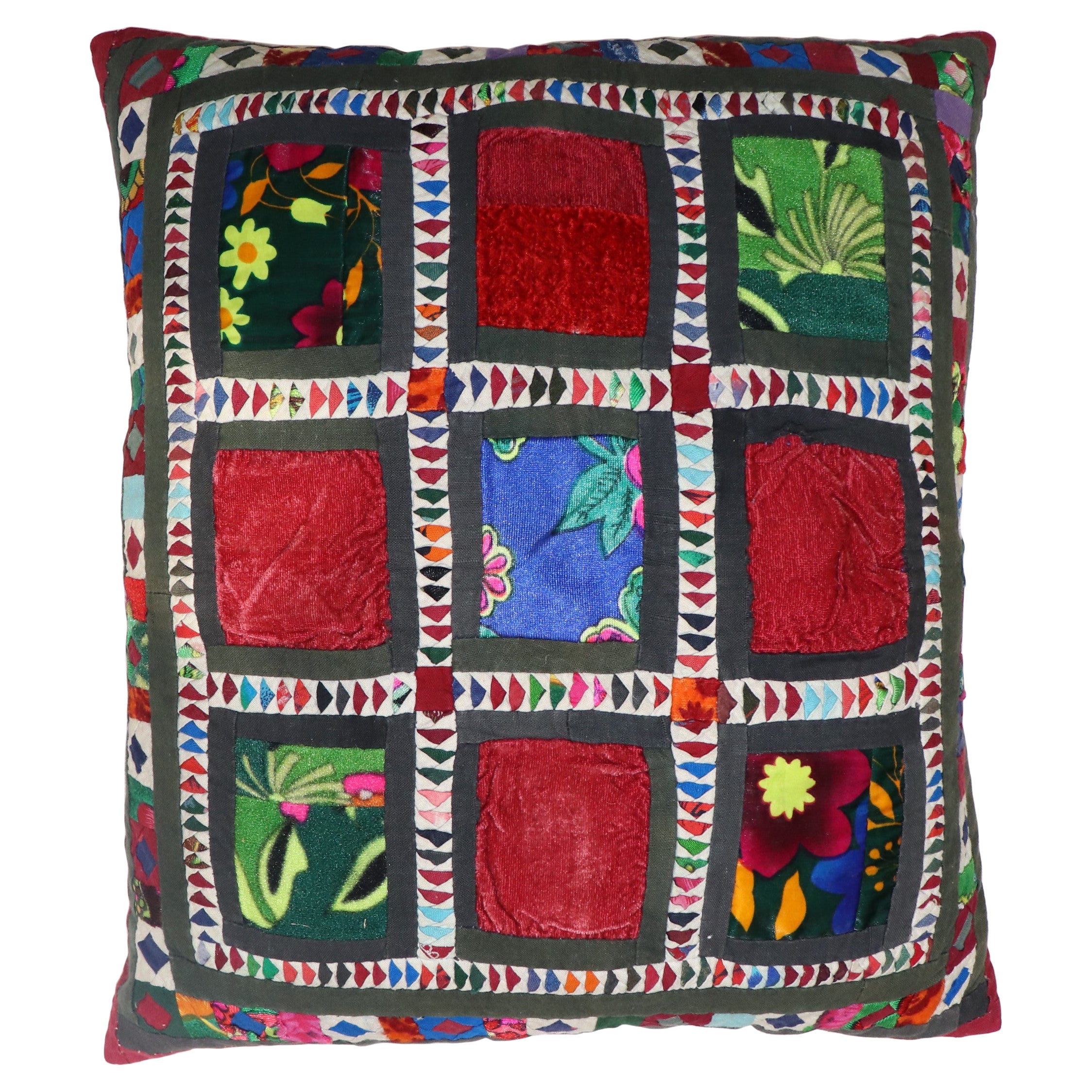 Botanical Suzani Textile Pillow For Sale
