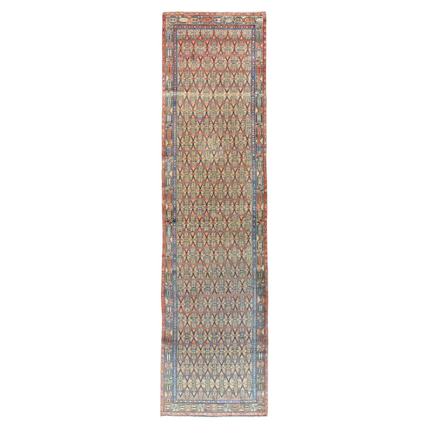 Early 20th Century Handmade Persian Serab Runner For Sale