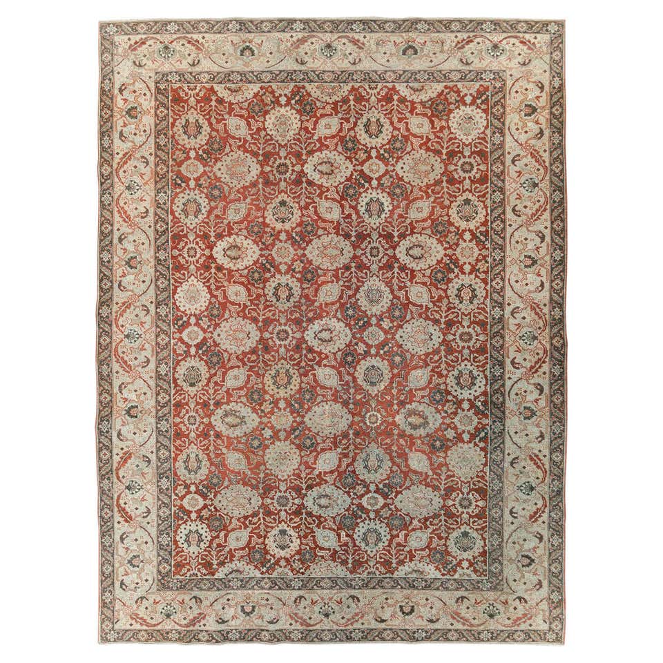 Early 20th Century Handmade Persian Tabriz Small Room Size Carpet in ...