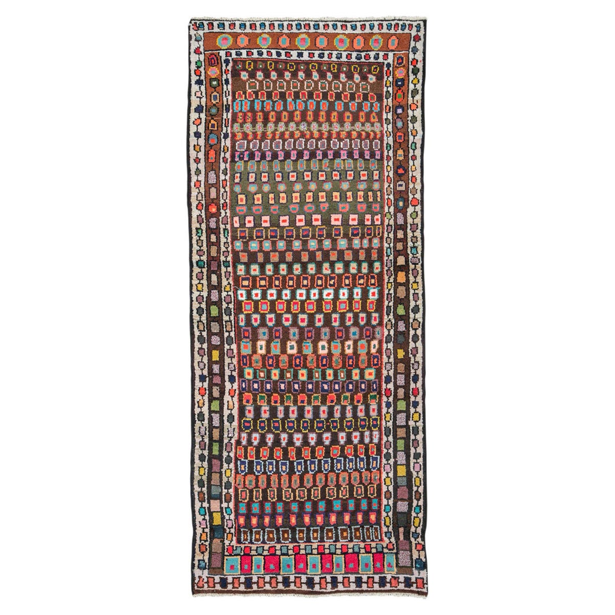 Petit tapis de couloir persan Hamadan fait à la main du milieu du 20e siècle