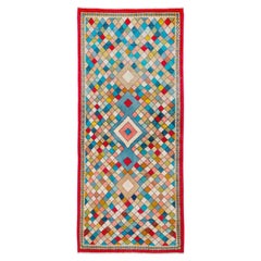 Mid-20th Century Handmade Persian Art Deco Style Mahal Throw Rug