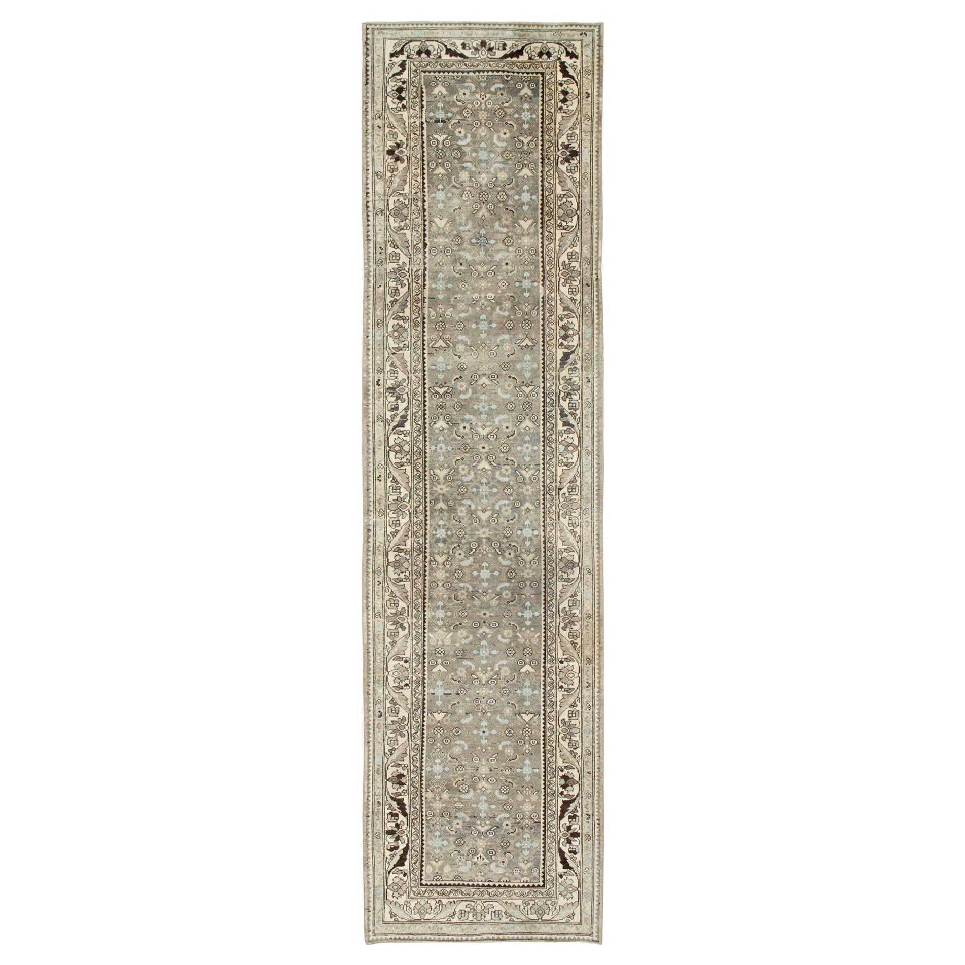 Mid-20th Century Handmade Persian Malayer Runner For Sale