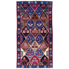 Vintage Mid-20th Century Handmade Persian Hamadan Accent Rug