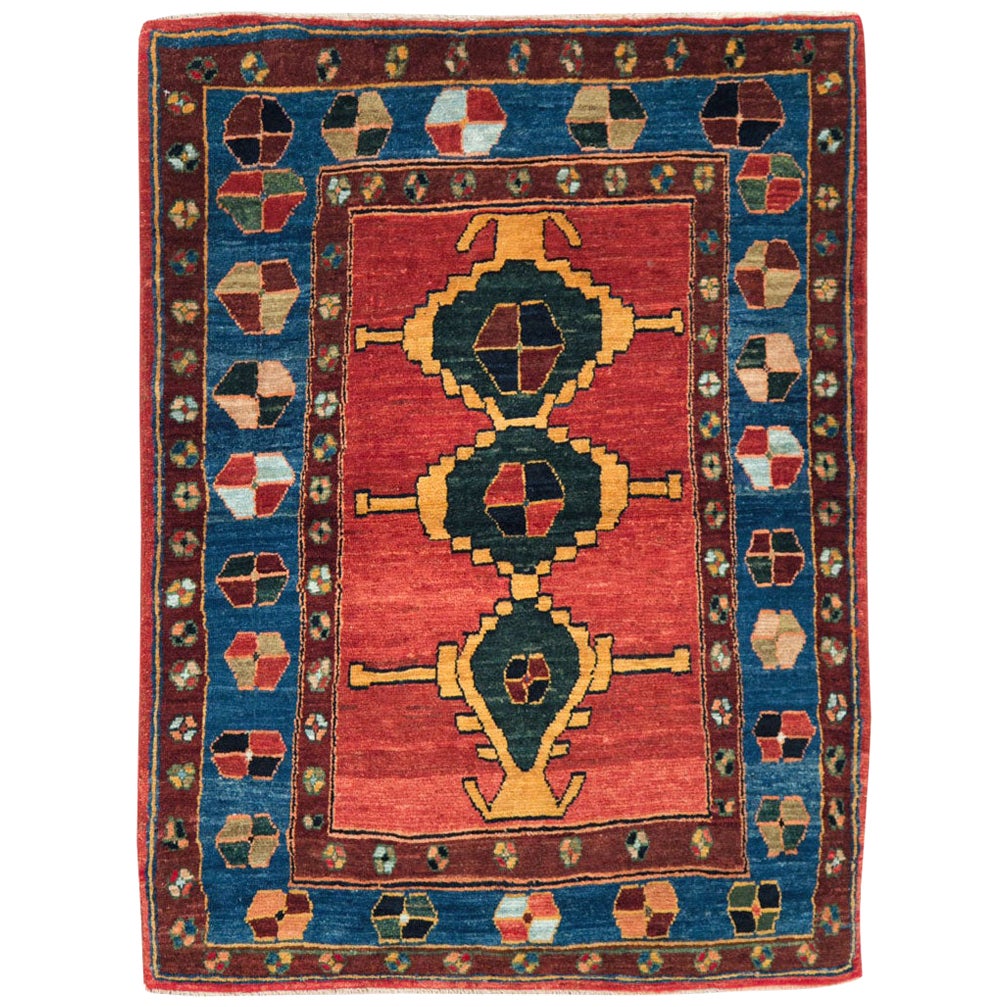 Handgefertigter persischer Gabbeh-Wandteppich aus dem 21. Jahrhundert